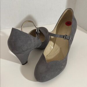 Naturalizer Gray Suede Mary Jane Heels Women’s Size 10 Comfort Block Heel